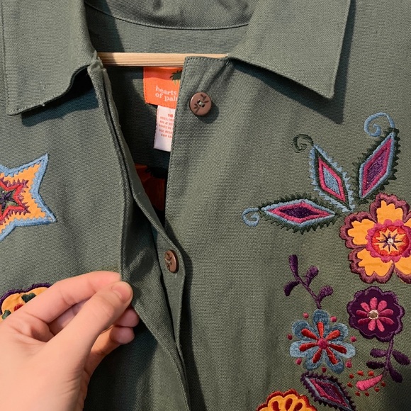 Hearts Of Palm Eclectic Colorful Floral Jacket - Bohemian, Hippie, Quirky - Picture 5 of 8